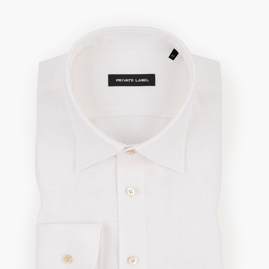 RTW001060 Biała, Lniana, Slim Fit. 