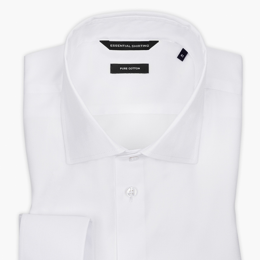 RTW001061 BASIC - Koszula Biała, Slim Fit, Twill 