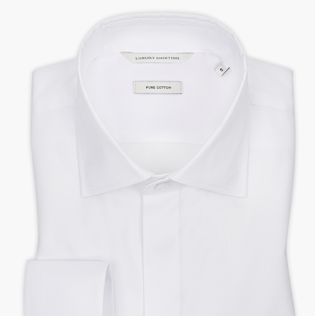 RTW001033 PREMIUM - Koszula Biała, Slim Fit, Twill