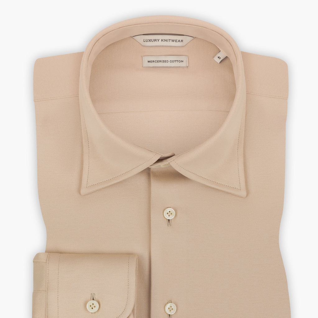 AURA Beige – Beżowa koszula dzianinowa 230 g/m²