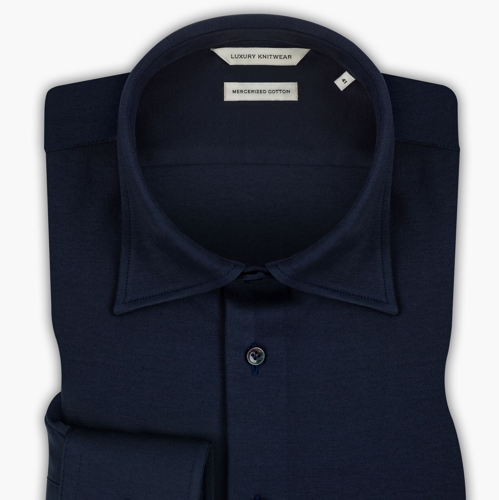AURA Navy Blue – Granatowa koszula dzianinowa 230 g/m²