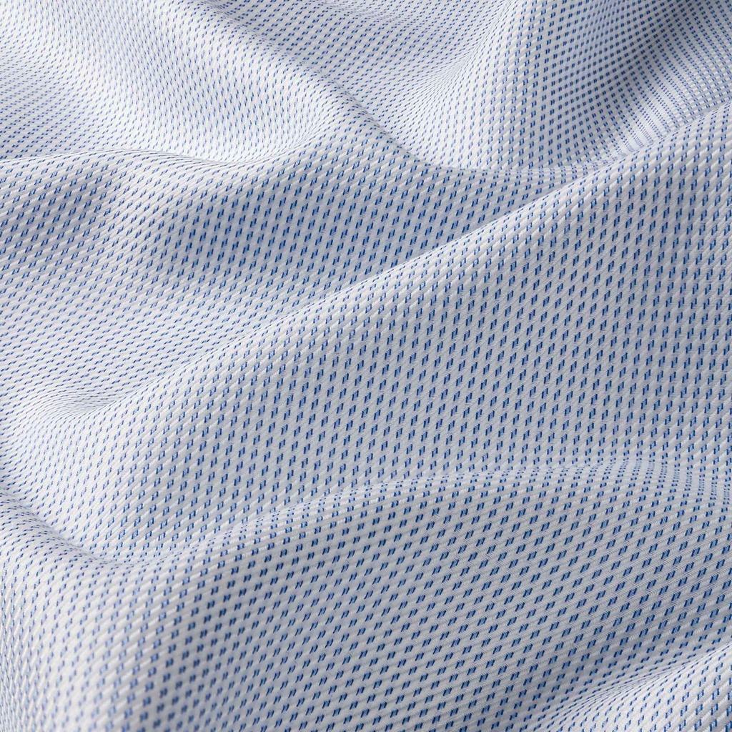 MTM000085 Cotton, Twill, White with Blue Accents.