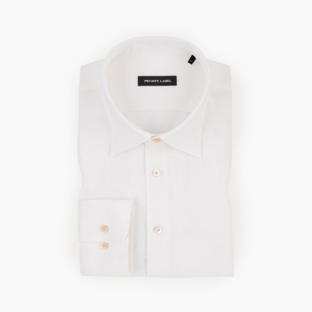 RTW001060 White, Washed Linen Shirt, Slim Fit.