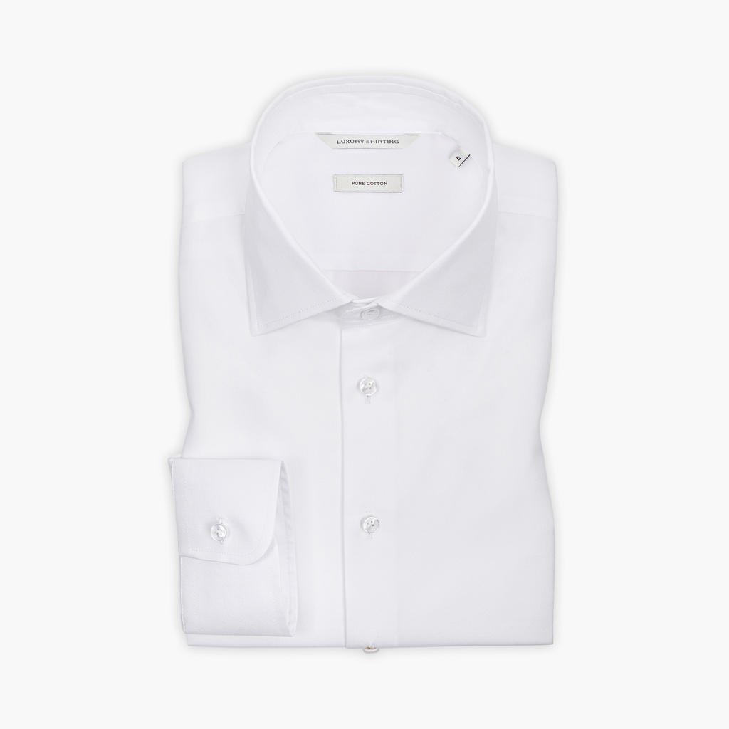 SORA, LUXURY SHIRTING - White Shirt, Slim Fit, Twill