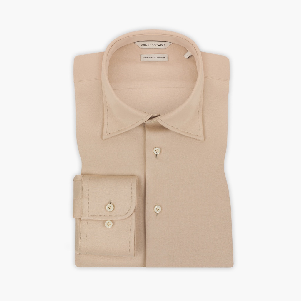 AURA Beige – Knitted Shirt 230 g/m²